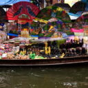 A boat selling souvenirs at Damnoen Saduak floating market
